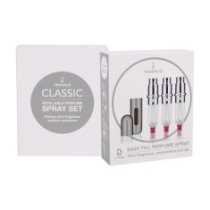 Travalo Classic Odtenek silver Set flaške za polnjenje 3 x 5 ml + torbica