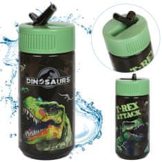 sarcia.eu Dinozavri STEKLICA ZA VODO z ustnikom, ŠOLSKI BIDON ZA VODO za dečka 330 ml. 330 ml