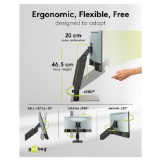 Goobay vsesmerni stenski nosilec za monitor, 43 - 81 cm, 8kg (70821)