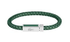 Lacoste Zelena usnjena zapestnica za moške Rockel 2040449