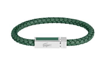 Lacoste Zelena usnjena zapestnica za moške Rockel 2040449