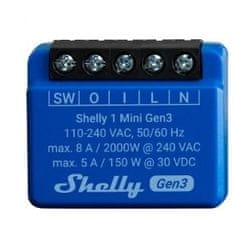Shelly  rele "1 Mini Gen. 3" WLAN BT maks. 8A 1-kanalni vgradni