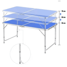Smania Zložljiva aluminijasta miza za kampiranje s 4 stoli CampMate | Zložljiv kamp set | Prenosna miza in stoli | Komplet za kampiranje