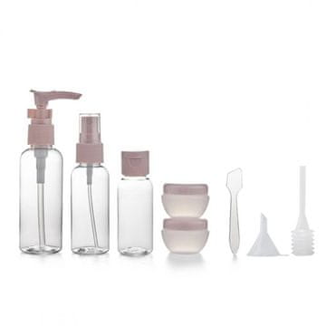 LIVEFY potovalne stekleničke za kozmetiko Travely 8 kos, roza