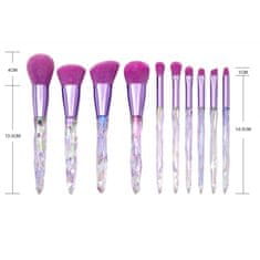 LIVEFY kozmetični čopiči Glow 10 kos, vijolični