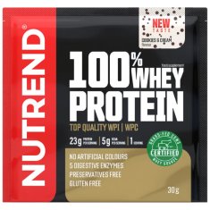 Nutrend 100 % sirotkine beljakovine 30 g z okusom piškotov in smetane