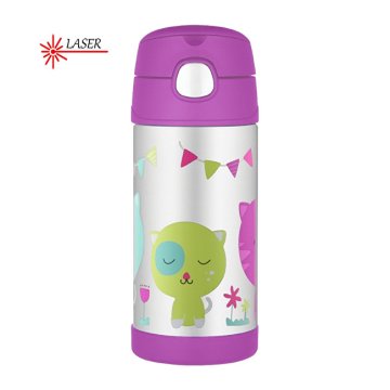 Thermos FUNtainer Otroški termos s slamico - mačka 355 ml