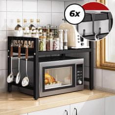 Smania Raztegljiv kuhinjski regal MagicRack - črna | Kuhinjski organizator | Regal za mikrovalovno pečico