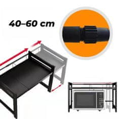 Smania Raztegljiv kuhinjski regal MagicRack - črna | Kuhinjski organizator | Regal za mikrovalovno pečico