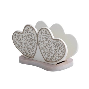 Brandani Riccioli di fata podstavek za serviete oblike srca 16x7xh9cm / podstavek, les
