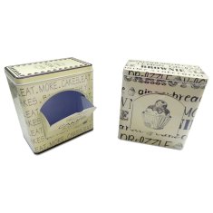 Kovinska doza za shranjevanje s stranico za odpiranje 16x9,5xh17,5cm / sortirani vzorci