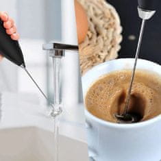 Forever Moka Pots Baterijski penilec mleka / črn / inox, pvc