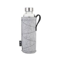Eva Steklenica za vodo v zaščitnem ovoju iz filca 0,5l / svetlo siva / steklo, inox