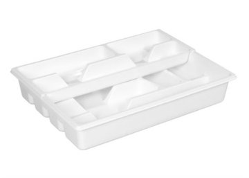 Podstavek za jedilni pribor Teko dvojni 39x29xh7cm / bela / pvc