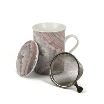 Item skodelica s cedilom tisana Geoda 280ml / porcelan, inox