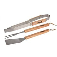 Set za žar BBQ / 3-delni / inox, les