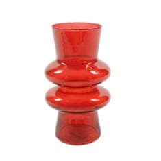 Mhome Vaza 12xh20cm / rdeča / steklo