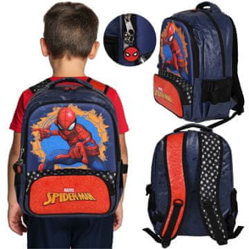 MARVEL COMICS MARVEL Spider Man OJAČAN Šolski nahrbtnik, šolska TORBA za fanta, žep za prenosni RAČUNALNIK 41x30x15cm