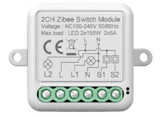 BOT Smart Zigbee stikalo Tuya CH15 z dvema gumboma