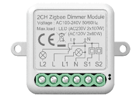 BOT Smart Zigbee dimmer Tuya CH16 z dvema gumboma