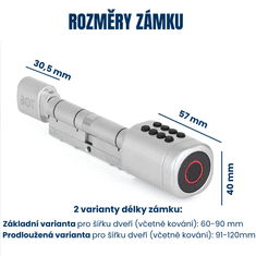 BOT Pametna ključavnica TTLock L2 srebrna podaljšana dolžina