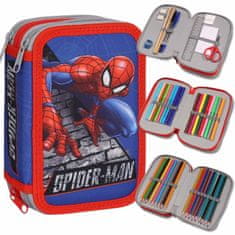 MARVEL COMICS MARVEL Spider Man Trije predali svinčnik Z OPREMO za dečka, ZA ŠOLO - 45 elementov, 3 zadrga 