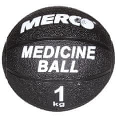 Merco Črna gumijasta medicinska žoga z maso 1 kg