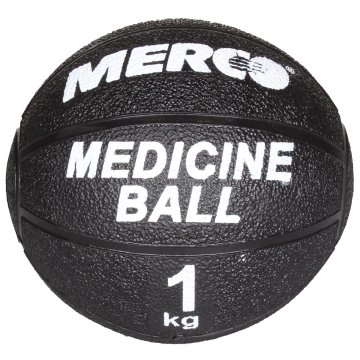 Merco Črna gumijasta medicinska žoga z maso 1 kg