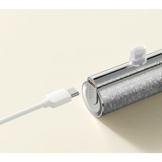 VEGER Prenosna baterija z vgrajenim priključkom Type-C 5000mAh, srebrna