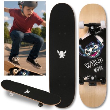 Disney DISNEY Stitch Otroška lesena deskarska deska 79 cm, nedrseča, velika, lahka in stabilna do 100 kg.