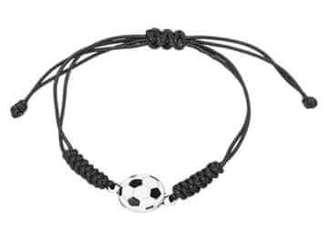 Troli Črna tekstilna zapestnica z nogometno žogo