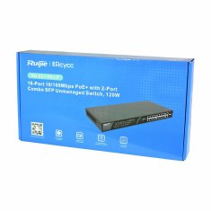 Ruijie Reyee stikalo 100M 16-port PoE + 2xGiga 2x SFP kovinsko ohiš RG-ES118S-LP