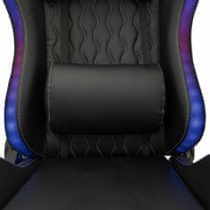 White Shark gaming stol INDIANAPOLIS-RGB črn