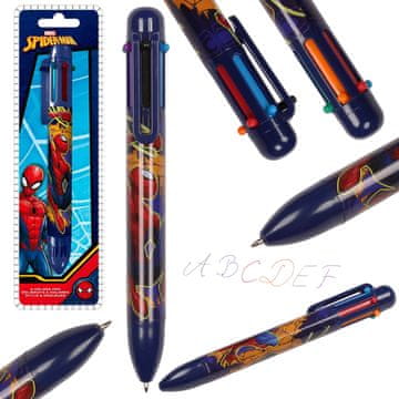 MARVEL COMICS MARVEL Spider Man VEČBARVNI 6v1 avtomatski šolski pisalo, 6 BARV