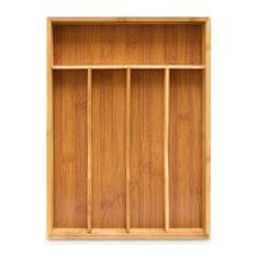 UNBRANDED Škatla za jedilni pribor iz bambusa 34 x 25 x 4,5 cm 