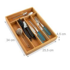 UNBRANDED Škatla za jedilni pribor iz bambusa 34 x 25 x 4,5 cm 