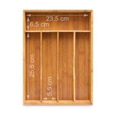 UNBRANDED Škatla za jedilni pribor iz bambusa 34 x 25 x 4,5 cm 
