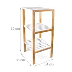 UNBRANDED Bambusova polica s 3 policami 