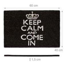 UNBRANDED Predpražnik "Keep calm and come in" črn 