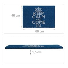 UNBRANDED Predpražnik "Keep calm and come in" moder 