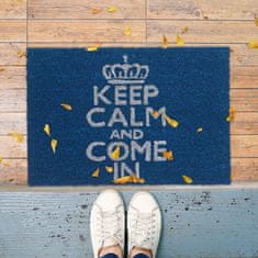 UNBRANDED Predpražnik "Keep calm and come in" moder 