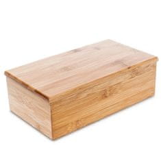 UNBRANDED Škatla za čaj iz bambusa s 4 predelki 