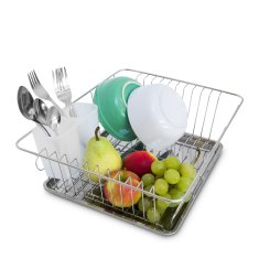 UNBRANDED Stojalo za posodo s košaro za jedilni pribor L 