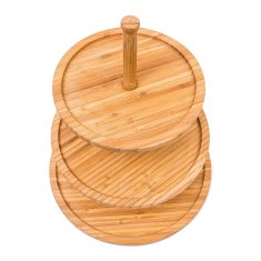 UNBRANDED 3-nadstropni pladenj iz bambusa 