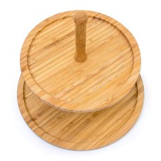 UNBRANDED 2-nadstropni pladenj iz bambusa 