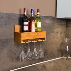 UNBRANDED Stojalo za vino z držalom za kozarec 