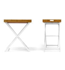 UNBRANDED Namizna miza iz lesa in bambusa 72 cm 