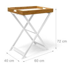 UNBRANDED Namizna miza iz lesa in bambusa 72 cm 