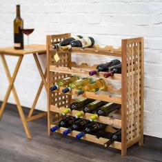 UNBRANDED Stojalo za vino iz oreha za 25 steklenic 