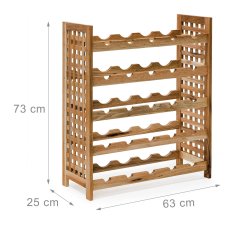 UNBRANDED Stojalo za vino iz oreha za 25 steklenic 